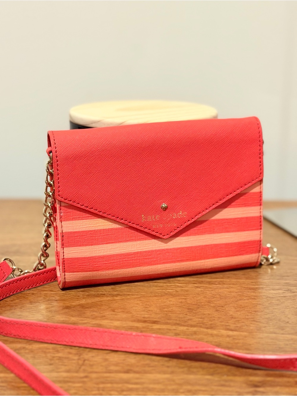 Kate Spade Stripe Envelope Crossbody Wallet Bag